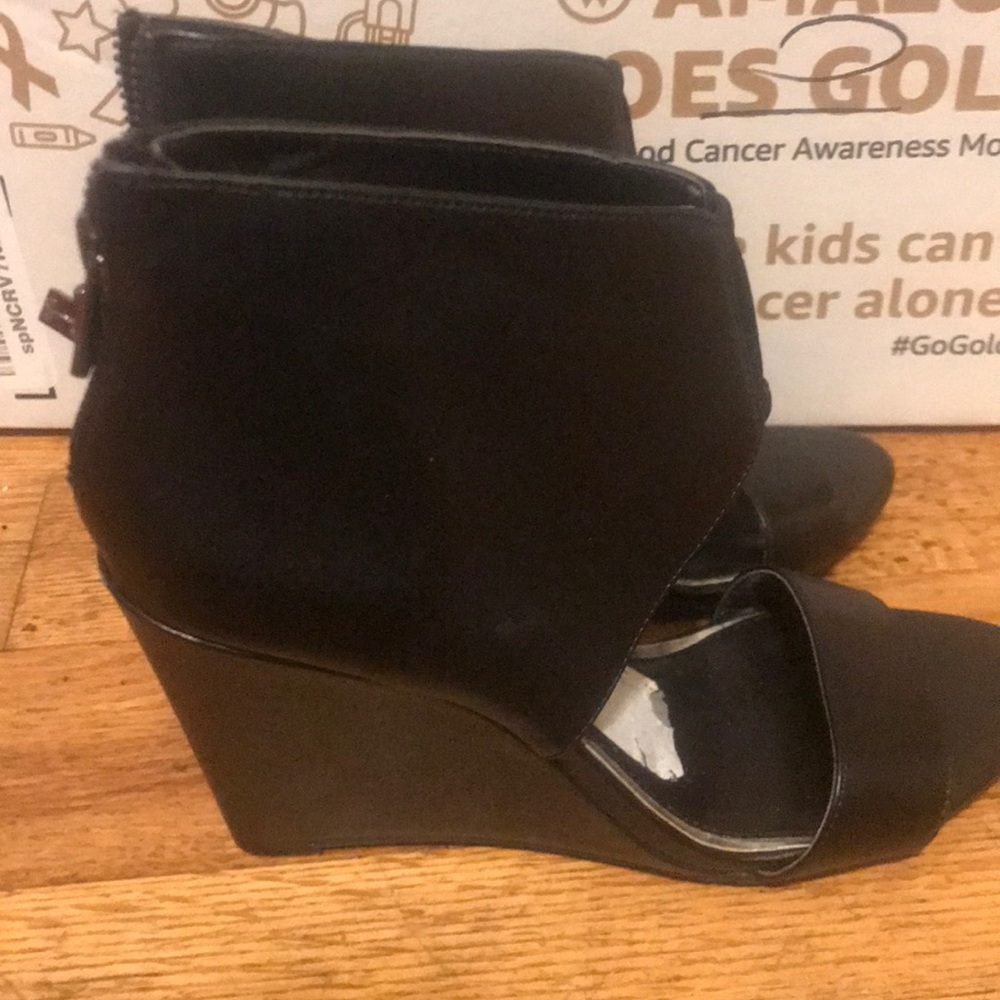 Black leather shoes